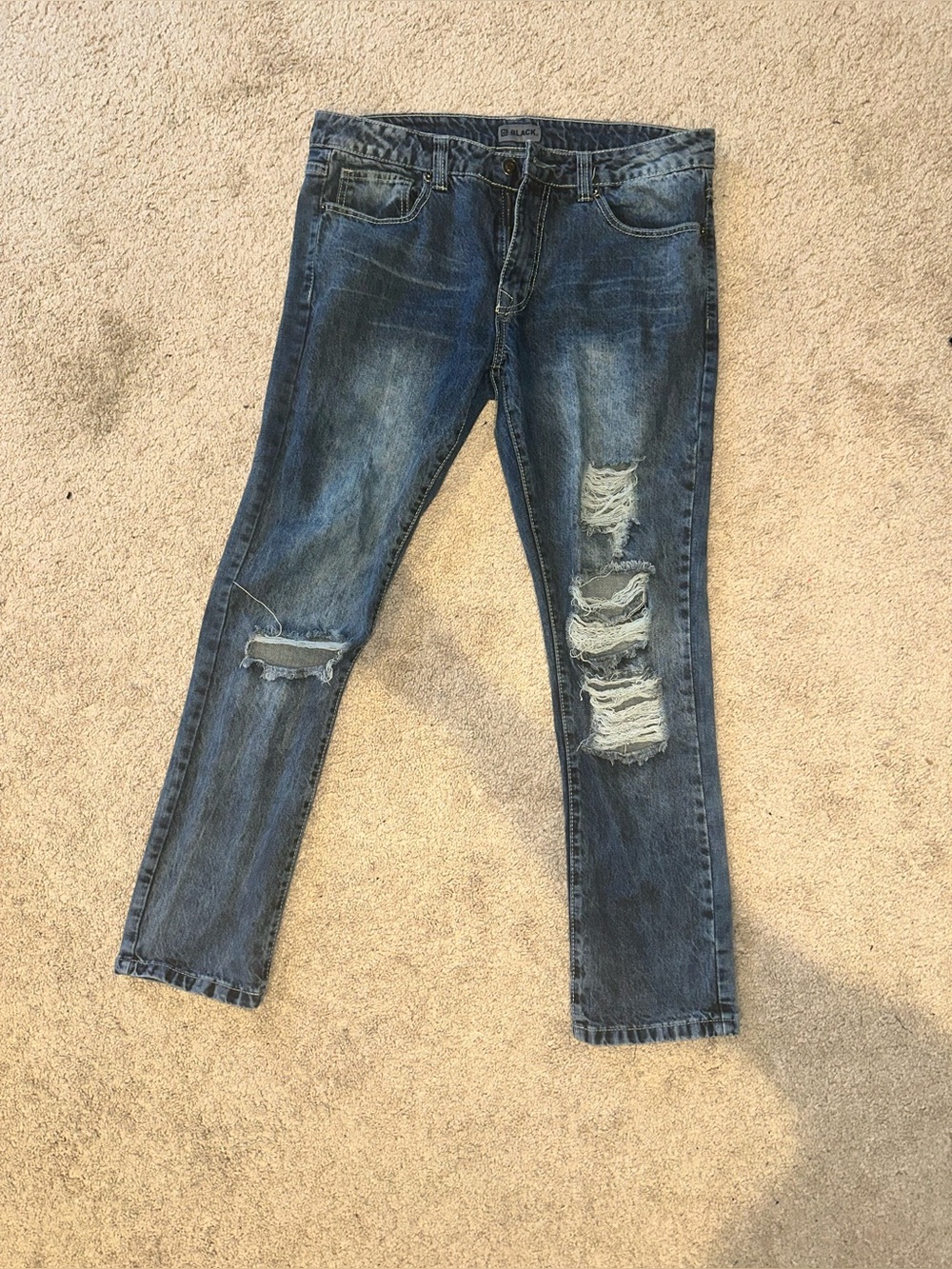 Distressed Blue Men’s Skinny Jeans